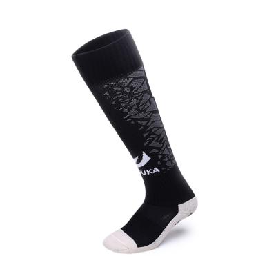 China New Black Anti Slip Cotton Basketball Football Sports Knee Tube Football Anti Slip Digital Printing High Socks for sale