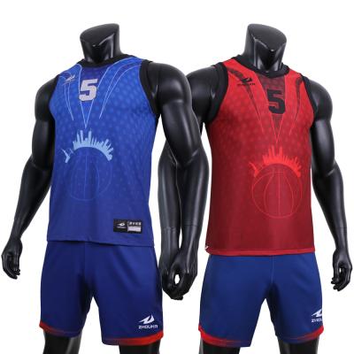 China High quality set of new style basketball sportswear basketball uniforms antibacterial rare double-sided tank top basketball for sale