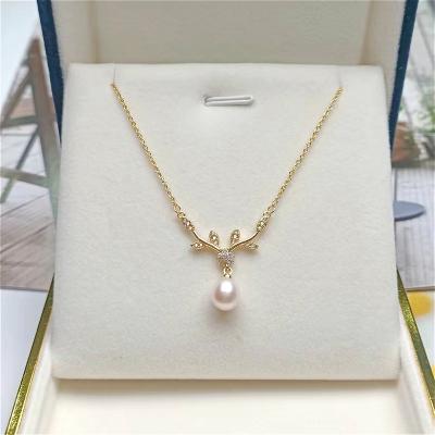 China New CLASSIC Zircon Antler Branch Freshwater Beads Necklace Jewelry Gift For Mother/Braid/Daughters for sale