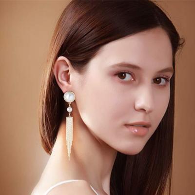 China Europe and America Europe and America Silver Stainless Steel Earring Fashion 925 Needle Bead Tassele Earring for sale