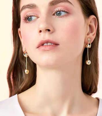 China Trendy Long Bar Clip On Earrings Women Fashion Charms Simulated Pearl Earring For Women Non Pierced Ears for sale