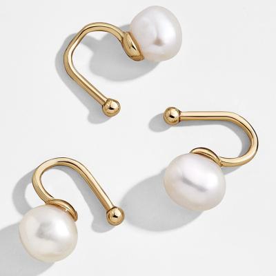 China Wholesale Fashionable Shell Pearl Jewelry Ear Clip Opening Adjustable Cuff Earring for sale