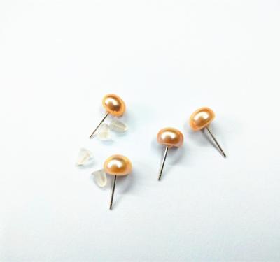 China Natural Cultured Freshwater 925 Sterling Silver Pearl Stud Earring 6mm Pearl Stud Earring for sale