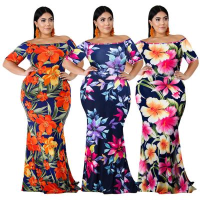 China Breathable 2023 Newest Spring Summer Women Clothing Plus Size Dresses Loose floral print long dress Mid-waist tie-dye dress for sale