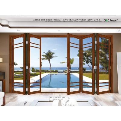 China Sliding Seaside Bay Hotel Picture Aluminum Door Designs Exterior Folding Door for sale