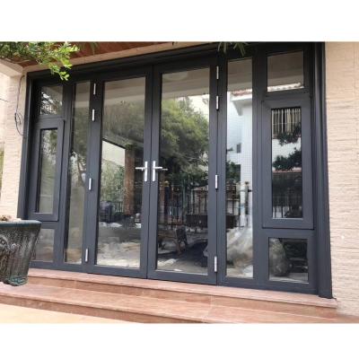 China Sound Insulation House Design Garden Swing French Door Modern Exterior Double Hinged Door for sale