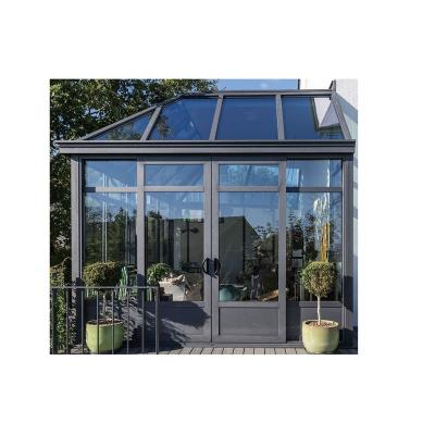 China Aluminum sunroom solarium/luxury tempered insulated glass hotel sun house/green house for sale