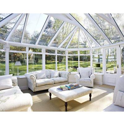 China Sunbathe 4 Season Aluminum Alloy Frame Modern Glass Houses Sunroom for sale