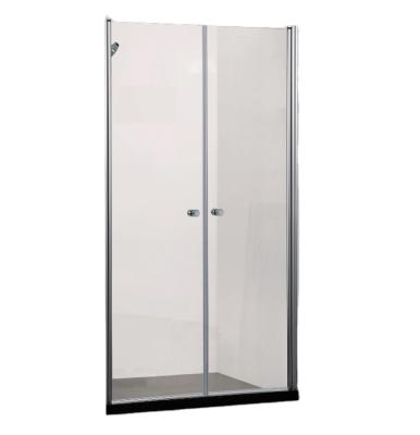 China Modern Double Bathroom Frameless Bifold Shower Enclosure Pivot Shower Glass Door for sale