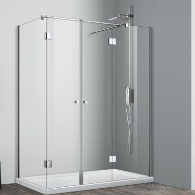 China With Frame Corner Safety Chrome Zinc Handle Exterior Shower Door For Bath for sale