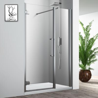 China With View Stall Plastic Bathroom Sliding Large Polycarbonate Glass Roller Sliding Rose Gold Extend Triple Shower Door for sale