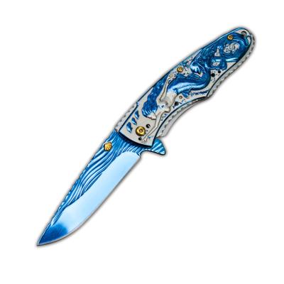 China Easy Carry Mermaid relief stainless steel outdoor survival knife camping folding knife for sale