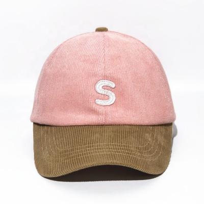 China COMMON Custom Corduroy 5-panel/6-panel White Dad Hat Baseball Style Unstructured Hat for sale