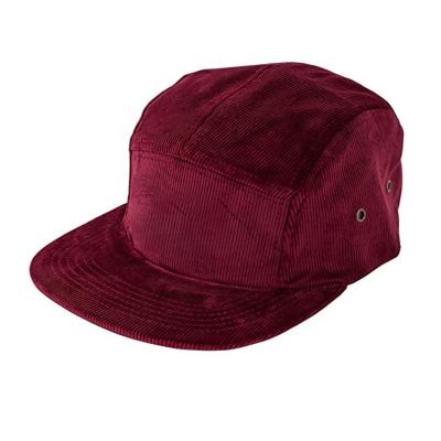 China breathable & Waterproof Custom Design Cotton Hat White 5 Panel Corduroy Skate Hat Suede Camper Hat Cap With Customized Logo for sale