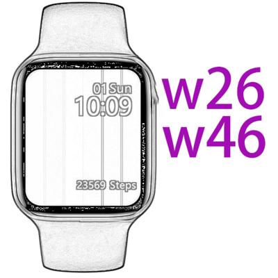 China New IWO W46 SmartWatch 1.75Inch 2021 New IWO W46 Smartwatch 1.75Inch Wireless Charging Heart Rate Monitor Blood Pressure Wireless Charging Touch Screen ECG for sale