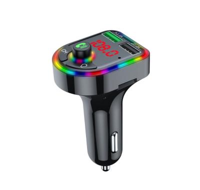 China Colorful Led Light Up Car BT FM Transmitter Dropshipping 2021 New F6 Colorful LED Backlight Hands Free TF SD Card U Disk Car Kit Charger MP3 Player for sale