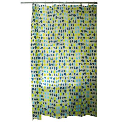 China Polygon Sustainable Colorful Shower Curtain Liners Green PE 70