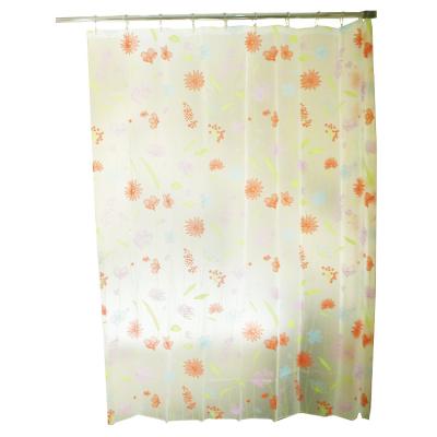 China Sustainable Good Quality Red PEVA Flower Bathroom Curtain 70