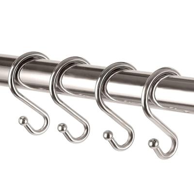 China Factory Direct Eco-friendly Shower Curtain Hooks Brushed Nickel Set Of 12 Shower Curtain Rings Shower Hooks for sale