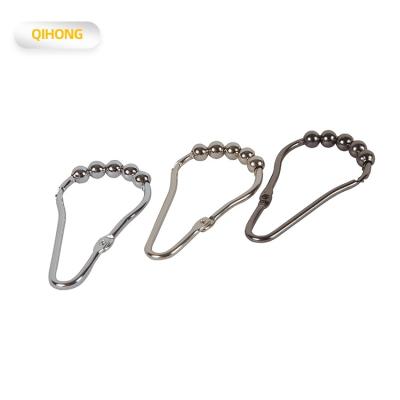 China Material: Hot Sales Stainless Steel Chrome Plated Trackball Rust Proof Shower Curtain Hooks for sale