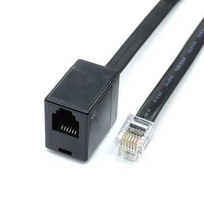 China Indoor phone cabinet removable chassis 6p6c rj12 male / female rj12 6p6 socket extension cable for sale