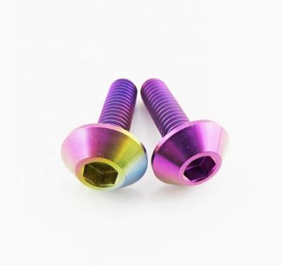 China Anodized Pan Titanium Gr 5 Truss Head Bolts For Motorcycle Car Modification, Bicycle Pedal Titanium Bolts for sale