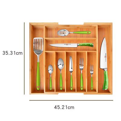 China Fun Choice Expandable Bamboo Drawer Organizer Functional Trays Adjustable Multi Functional Storage Organizer Bamboo Box for sale