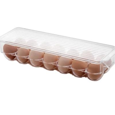 China High Quality 14 Grids Fun Fridge Viable Egg Storage Box Acrylic Plastic Egg Container for sale