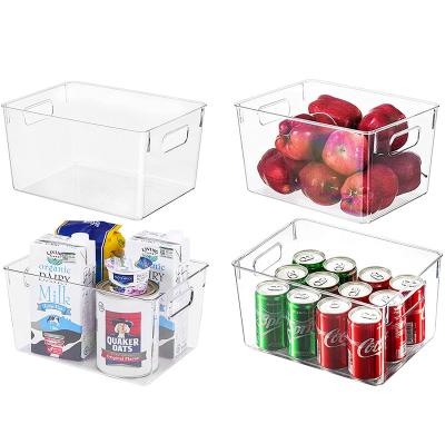 China Fun Plastic Storage Bins Kitchen Pantry Organization Box Cabinet Organizer Viable Choice Fridge Storage Bins for sale