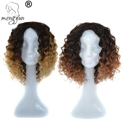 China Mengyun Factory Price Ombre 2 Tone 1B 27/30 Deep Wave Curly Hair Wig Cuticle Aligned Wavy Hair Wigs For Black Women for sale