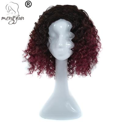 China Cheap Cheap Deep Wave Brazilian Wigs For Women Burgundy Hair Curly Wigs Machine Made Wigs Color 1B 27/30 for sale