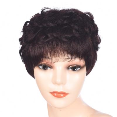 China Wholesale Cheap Light Brown Wigs Pixie Cut Short Hair Wig Bob European Silky Straight Wave Fashion Human Hair Wigs for sale