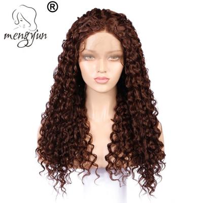 China French Brown Deep Wave Lace Front Wigs 30# Human Hair Lace Front Wigs Synthetic Lace Front Wigs for sale