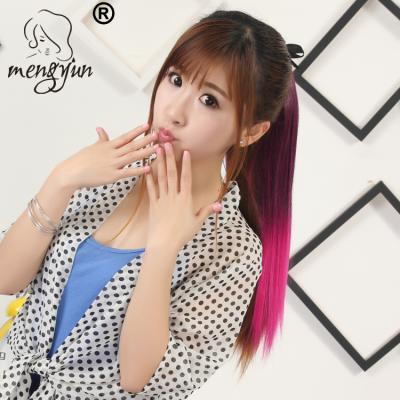 China Meng Straight YUN Wholesale 100g 1B Burgundy Colors Straight Synthetic Hair Ponytails 24