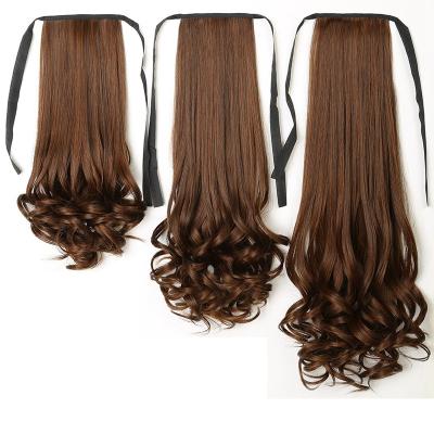 China French Curl Girl's Long Wavy Hair Extensions Curl Ponytails Heat ReSPot Sale Mengyun Hair 40cm 50cm 60cm for sale