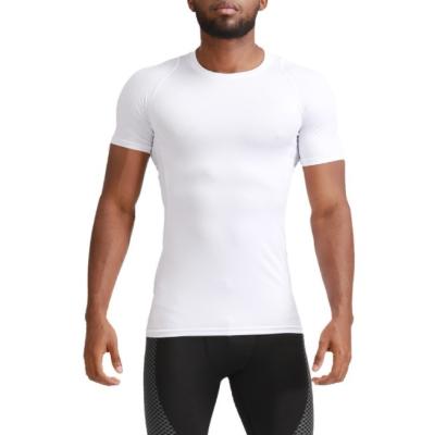 China White Fitness Anti-pilling Custom Logo Summer Round Neck Short Sleeve Quick Dry 100% Polyester Men Sport T-Shirt For Man for sale