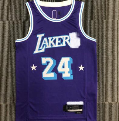 China 2021/22 Seventy-Fifth Edition Diamond LOGO Purple Basketball Jersey Kobe Bryant Anthony James Birthday Wear City Antibacterial Uniform for sale