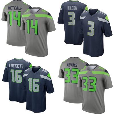 China Breathable Navy Team Uniform #14 DK Metcalf 3 Wilson 33 Adams Seattle Seahawks American Football Stitched City Wholesale Tank Top Men for sale