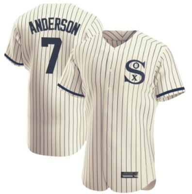 China 2021 Antibacterial Latest Best Quality Customize Cheap Jersey 7 Anderson 45 Chicago Embroidery Baseball Jerseys Sports Team Sox Jordan Beige for sale