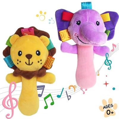 China Cartoon Soft Toy Customized Plush Rattle Toys Small Baby Rattles for sale