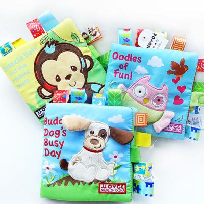 China Animal Cartoon Plush Doll Books To Help Children Grow Up Plush Card Toy for sale