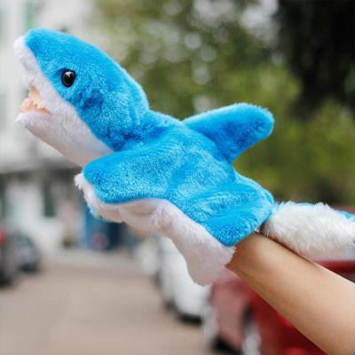 China Shark Soft Toys Shark Hand Puppet Child Role Play Cute Preschool Hand Puppet for sale