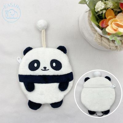 China Fashion Panda Plush Zipper Coin Purse Pocket Animal Bag for sale