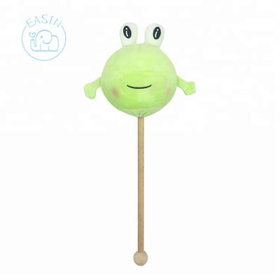 China Animal Type Cute Plush Stuffed Frog Toy Plush Massage Hammer Frog Animal Massage Stick Gift for sale