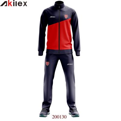 China Breathable 100% Polyester Customized Mens Sports Wear Adapted Tracksuit Mens Soccer Tracksuits Training Jacket for sale