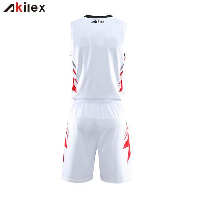 China Mesh Sublimated Basketball Tank Tops Antibacterial White Athletic Basketball Uniforms Custom for sale