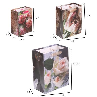 China Beautiful Recyclable Pink Flower Paper Bag Clothing Shoes Jewelry For Girls Gift Shopping Bag Custom Logo Paper Bag for sale