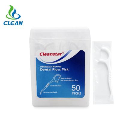 China Disposable Factory Outlet Individually Wrapped Dental Floss Picks for sale