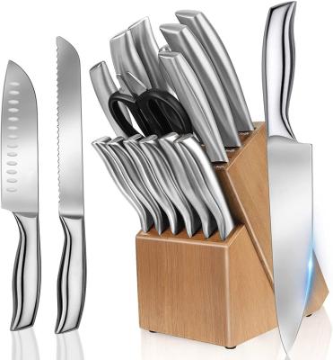 China OEM ODM Modern Kitchen Knife Set With Wooden Block Factory Hot Sale Stainless Steel Knives for sale