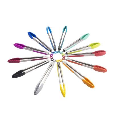 China Viable Colored High Quality Silicone Tongs Food Clips For Dividing Food And Cooking for sale